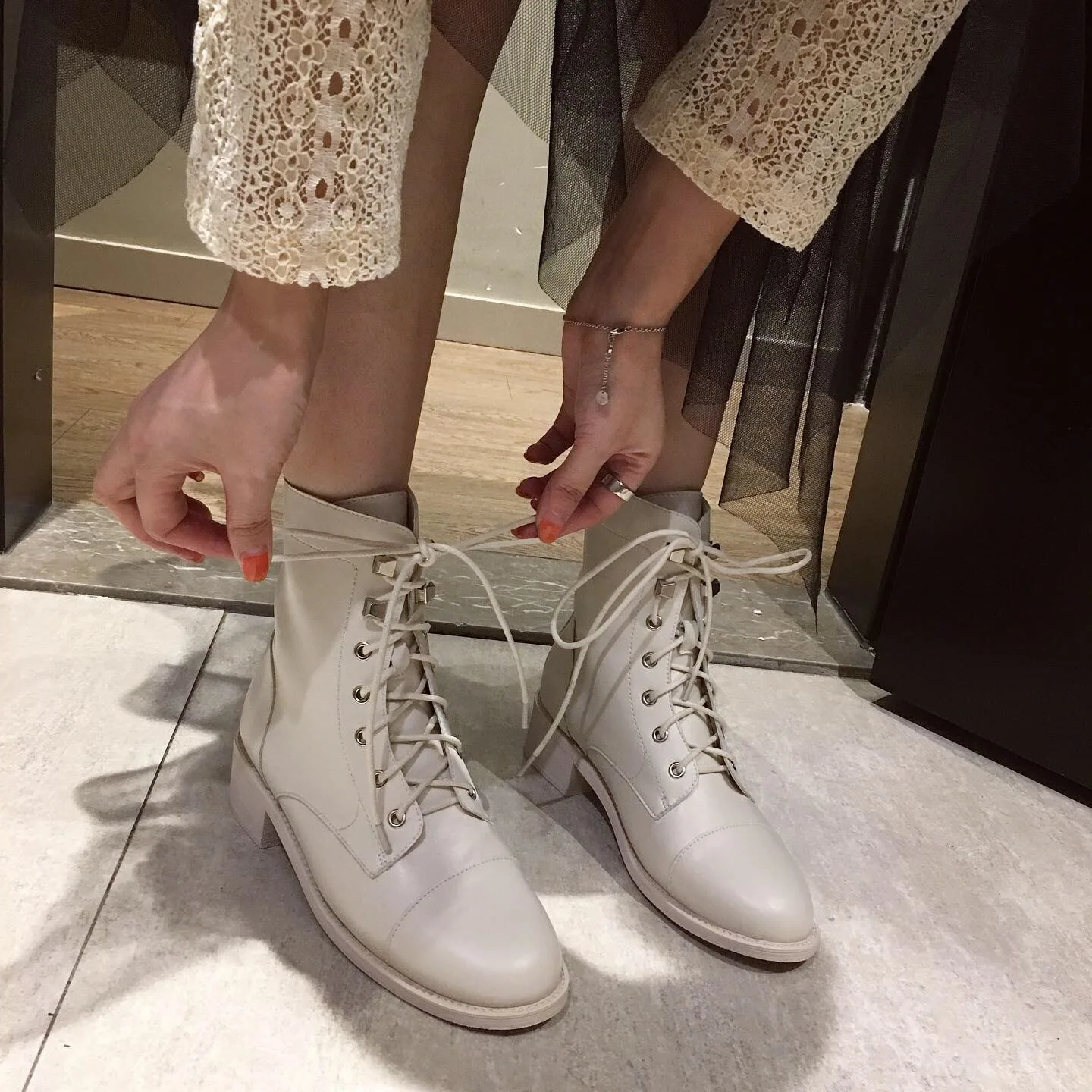 

Dd774 Martin Boots Women's New Style Bandage Cloth WOMEN'S Boots British Style Autumn And Winter Versatile Short Boots Handsome
