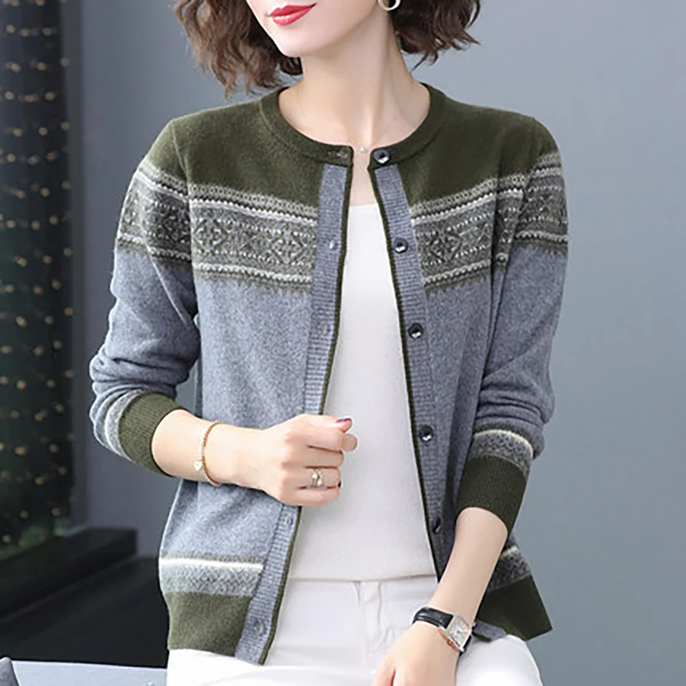 

Knitted Cardigan Women Cardigan Coat 2020 Fall/winter Loose O-neck Sweater Woman Pink Leisure Wine Red Shirt Female Sweaters OL