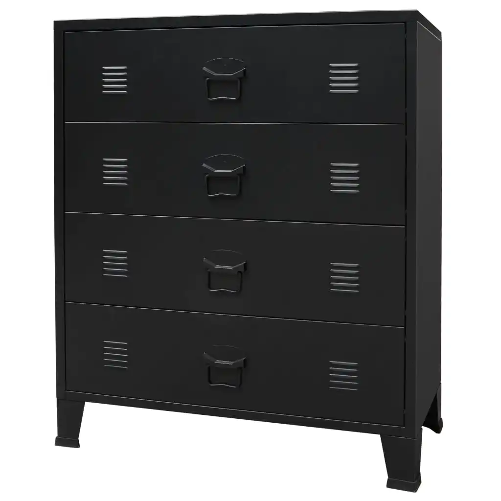 

Multifunction Storage Cabinets High Quality Metal Chest Drawers Industrial Style Black Room Cabinet Kitchen Furniture 78x40x93cm