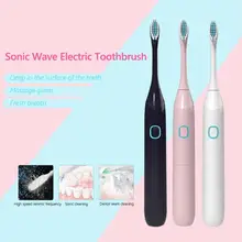 Дорожная звуковая отбеливающая зубная щетка с 2 сменными насадками, подарки, глубоко в щели, массаж десен