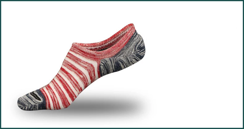 5 Paar hochwertige Herrensocken aus Baumwolle, große Größe, Sommermode, gestreift, Silikon, rutschfeste Socken, weiche, atmungsaktive kurze Socken für Männer – Detail 7