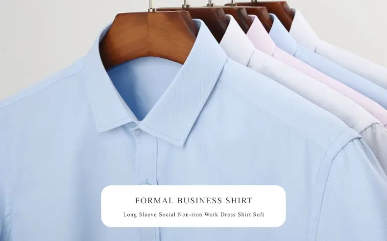 Деловая Рабочая Мужская официальная Однотонная рубашка с длинным рукавом, мягкая саржевая Свадебная модная классическая умная Повседневная рубашка