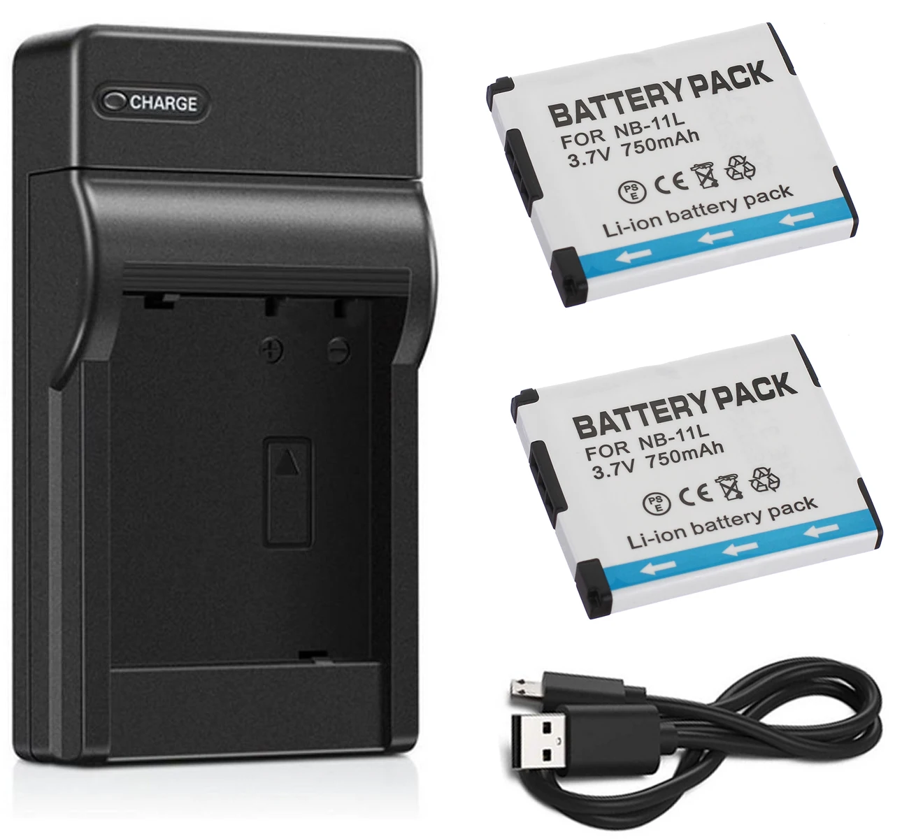 Аккумулятор 2-Pack+ зарядное устройство для цифровой камеры Canon IXUS 132135140145150155, IXUS132, IXUS135, IXUS140, IXUS145, IXUS150 - Цвет: 2B and USB Charger