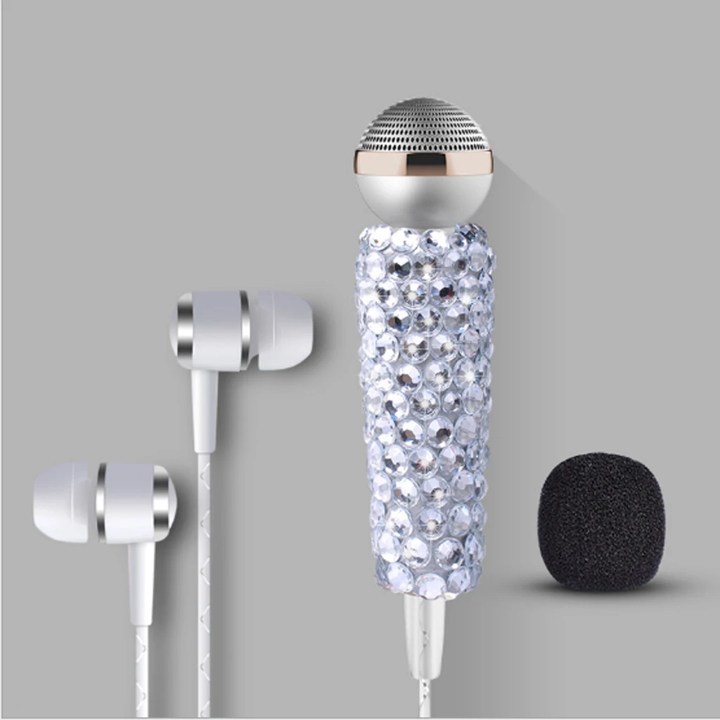 Bling 3,5 мм штекер проводной мини микрофон стерео микрофон обычные MP3/4 компьютерные наушники тот же интерфейс для пения мобильного телефона