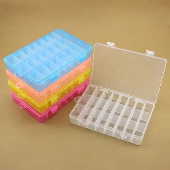 

Clear Plastic Jewellery Box Organizer Storage Container with Removable Dividers Nail Art Beads Earrings Display Case