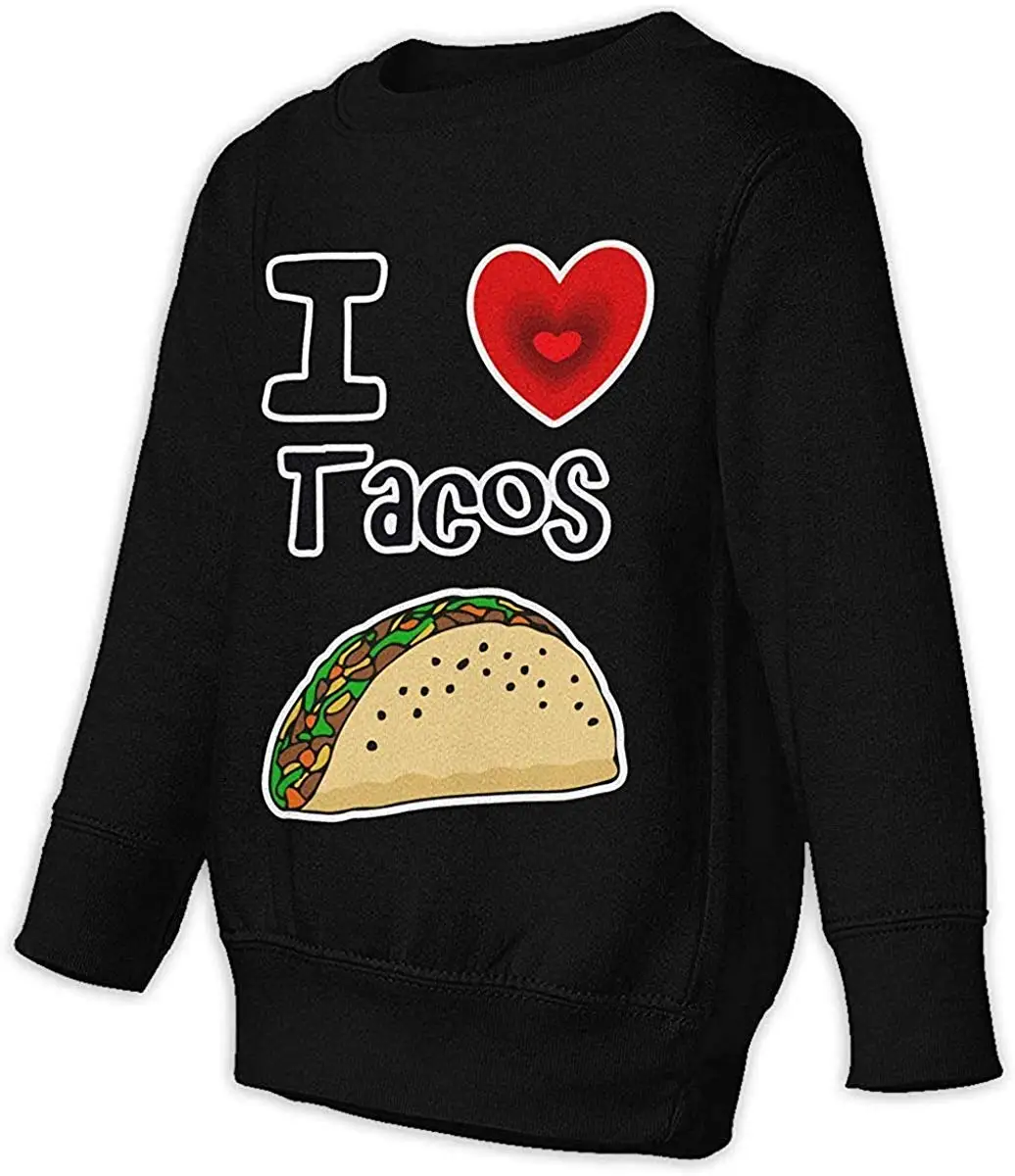 Toddler Boys Girls Pullover Hoodie Fleece I Love Tacos Hoody |