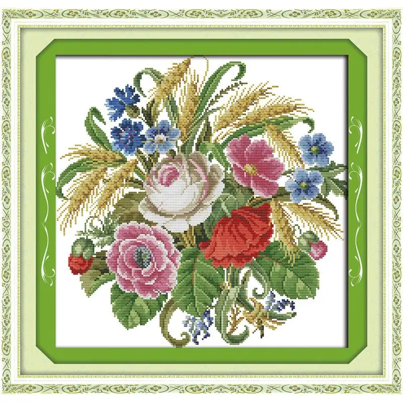 Букет из роз рассчитанный на холст DMC 14CT 11CT наборы для вышивки крестиком Набор