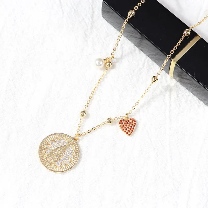 

New Style 925 Silver Shih 2019 New Style Angel Wings Necklace Women's Heart Pendant Choker Little Red Book Recommended