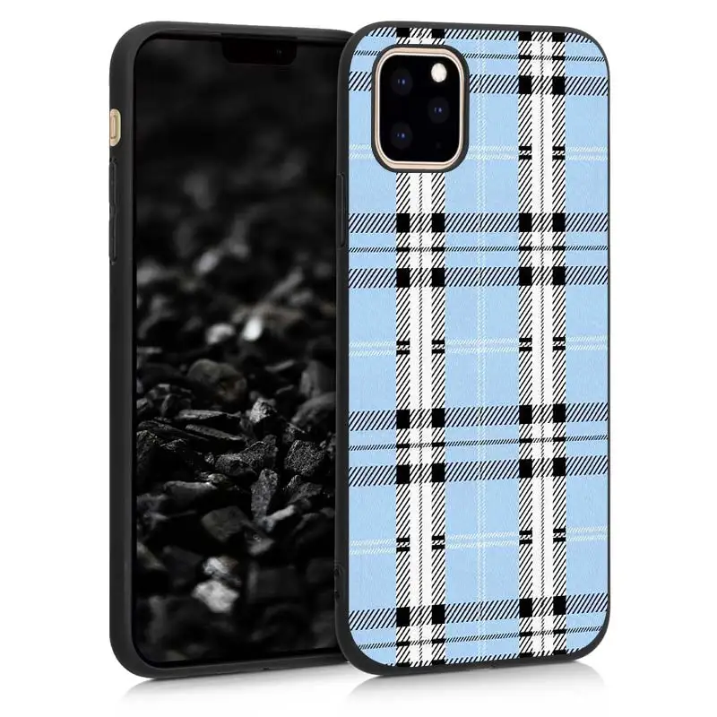 Jaomax Желтый Клетчатый чехол для телефона iphone 11 pro Max Xs Xr 6s 7 8 plus Мягкий Черный силиконовый чехол - Цвет: 22034
