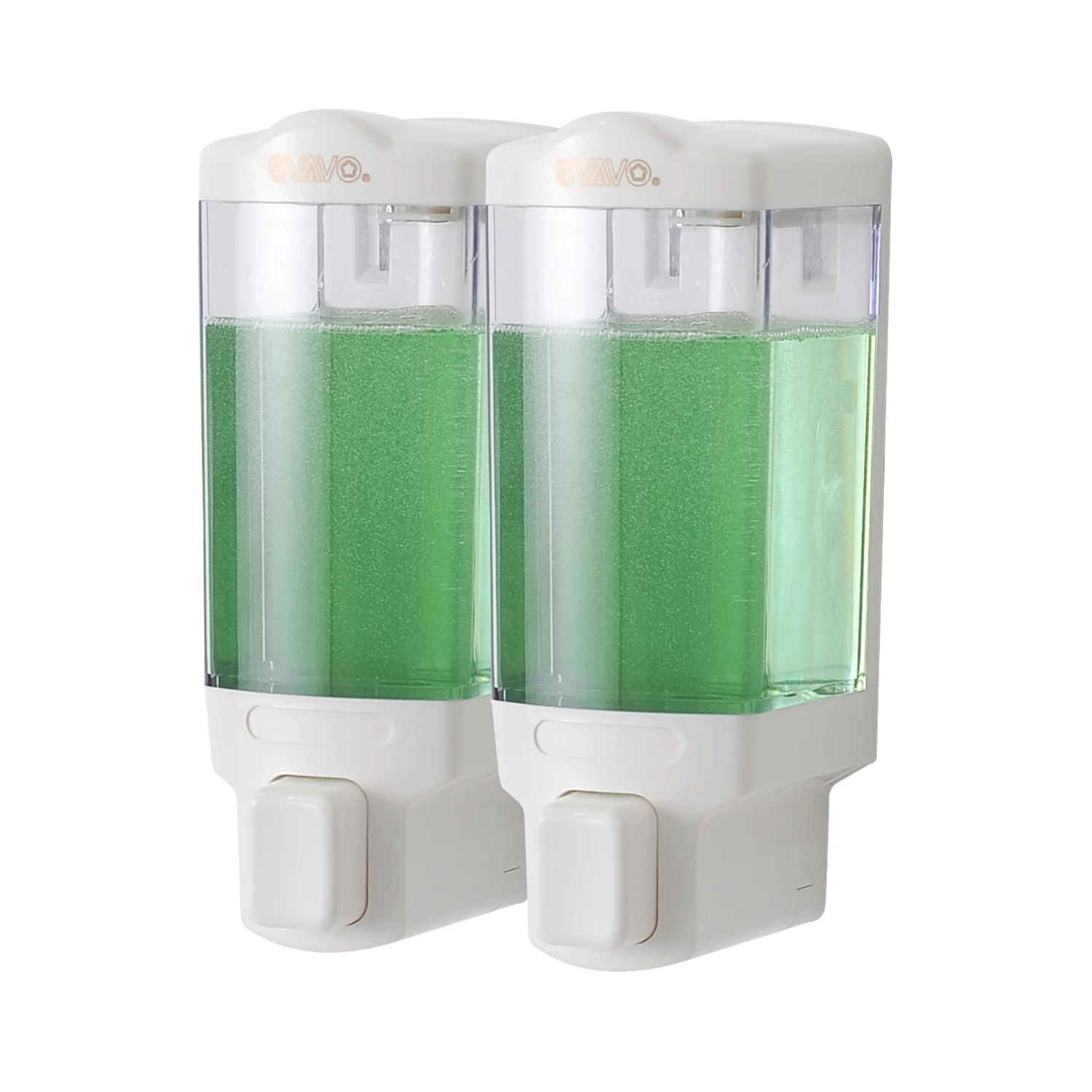 

SVAVO Shower Gel Liquid Soap Dispenser Wall mounted Hair Conditioner Double Chambers Bathroom Soap Dispenser Household