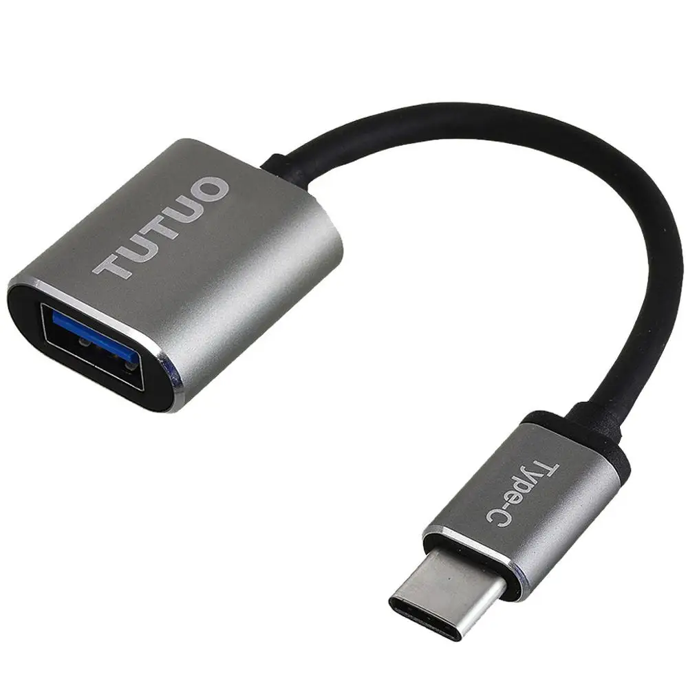 Gray TUTUO USB Adapter Type C to USB-A 3.0 Flexible Cable OTG 5Gbps Hi-speed Converter for MacBook Pro, Huawei P20, Xiaomi / Huawei - Цвет: Gray