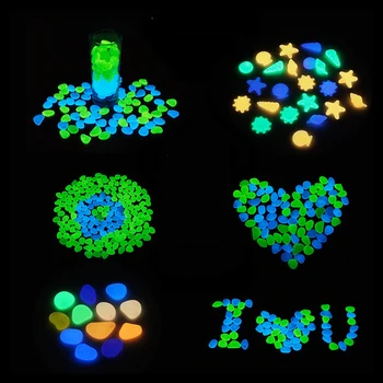 

100Pcs Glow In The Dark Garden Pebbles Glow Stones Rocks for Walkways Garden Path Patio Lawn Garden Yard Decor Luminous Stones