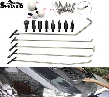 Online Rods Tools Paintless Dent Repair Kits With Dent Removal Rods Hook For Car Auto Body Dents Hail Damage Removal Set