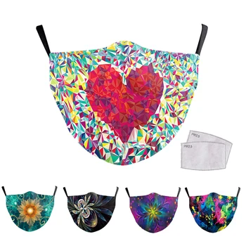 

Face Casual Mask Printed Masks Fabric Adult Mouth Cover Washable Reusable Mouth Mask Women Face Cover