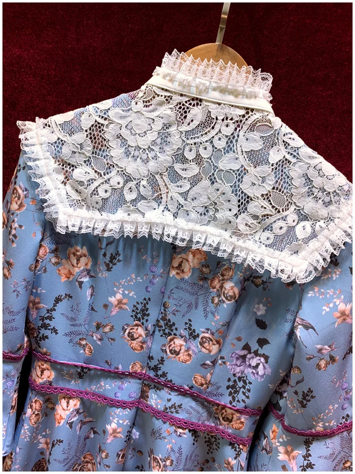 New style retro floral printed nail pearl bud embroidered fake collar with distinguished and thin temperament