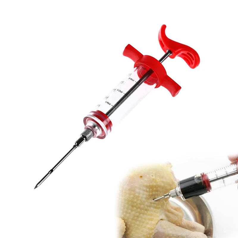 Meat Syringe Marinade Injector Turkey Chicken Flavor Syringe Cooking Sauce Injection Tool Kitchen Accessories Utensils