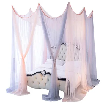 

Quality Grey Orange Angel Bed Canopy Hung Mosquito Net Princess Tent Curtain Foldable Canopy On Elegant Fairy Lace Dossels F6