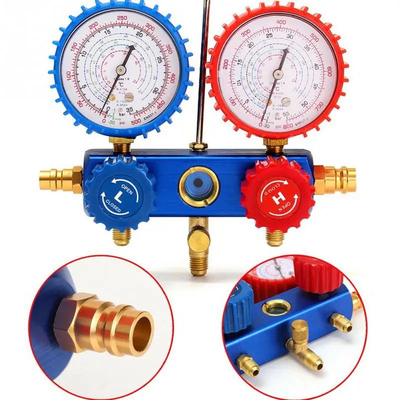 Для R134A Кондиционер Холодильное Авто Манометр набор A/C R134A хладагент зарядный шланг с 2 быстрый набор соединительных муфт
