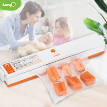 SaengQ лучший бытовой вакуумный упаковщик для пищевых продуктов, упаковочная машина, упаковщик пленки, вакуумный упаковщик 220 В/110 В, включая 15 штук пакетов