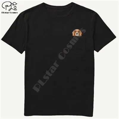 German Shepherd In Pocket T Shirt Dog Lovers Black Cotton Men Made in USA Cartoon t shirt men Unisex New Fashion tshirt style-13 sky blue