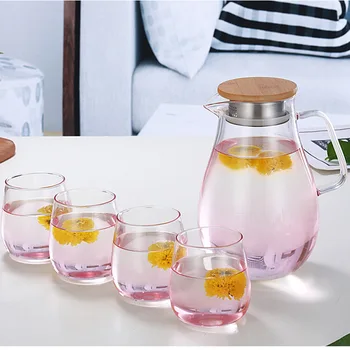 

High Borosilicate Heat-resistant Glass Kettle Juice Pot Large Capacity Gradient with Handle Lid Multifunction BJStore