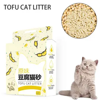 

6L Plant Tofu Cat Litter Tofu Feline Natural Litter Plant Tofu Clumping Cat Litter Milky Corn Pet Supplies Fast Agglomeration