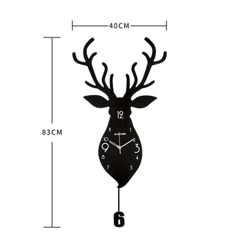 

Nordic Deer Wall Clocks Living Room Luxury Fashion Wall Clocks Modern Design Horloge Murale Personality Decoration AA50WC
