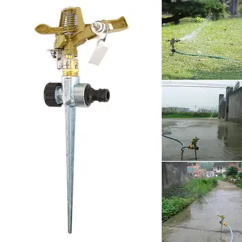 

Garden Metal Zinc Alloy Irrigation Sprinkler 360 Degree Rotating Water Nozzle Adjustable Impulse Sprayer Tools Irrigation R7Q4