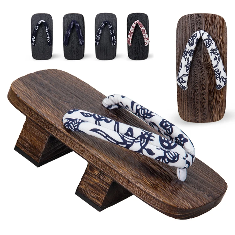 

Geta Clogs Men Japanese Style Kimono Toe Shoes Anime Cosplay Traditional Wooden Flip Flops Oriental Sandals Sauna Indoor Slipper