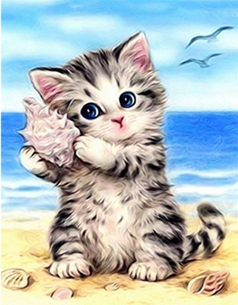 HUACAN кошка Раскраска по номерам животные наборы для рисования холст DIY Ручная роспись картины художественный подарок домашний декор - Цвет: SZHC1-3839