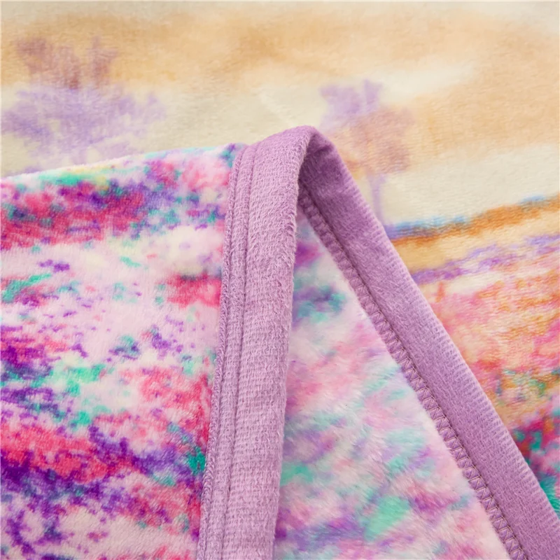 Lavender blankets quilts twin full queen woman blankets flowers soft Throw Flannel blankets on Bed/car/sofa kids girls blankets