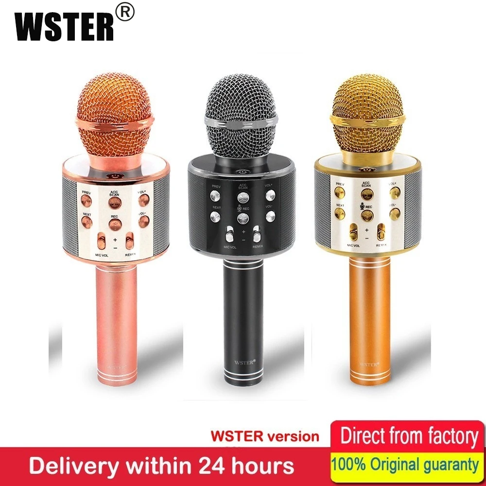 100% оригинальная версия WSTER Bluetooth беспроводной микрофон динамик ручной рекордер