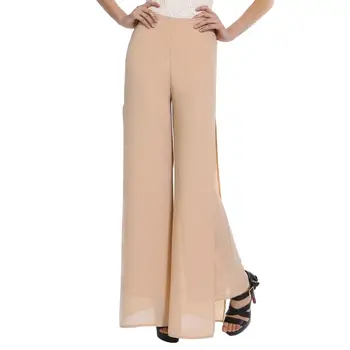 

Plus Size Women Fashion Clothing Loose Casual Elastic High Waist Wide Leg Long Trousers Side Split Streetwear Lady Palazzo Pants