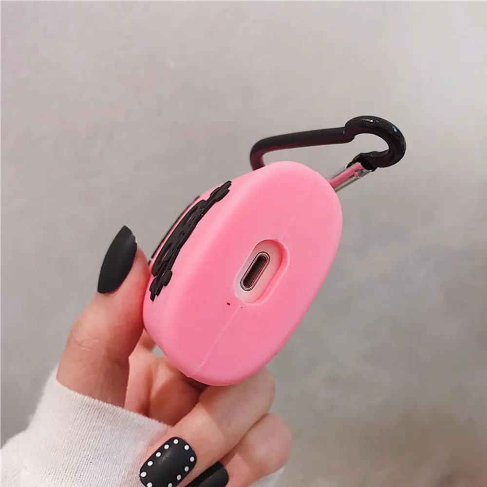 Для AirPods 2 Чехол милый 3D мультфильм яд череп кости наушники чехол для Apple Airpod мягкий силиконовый защитный чехол Funda розовый черный