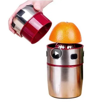 

800ml Powerful Stainless Steel Orange Juicer Portable Manual Lid Rotation Citrus Juicer Lemon Orange Tangerine Juice Squeezer