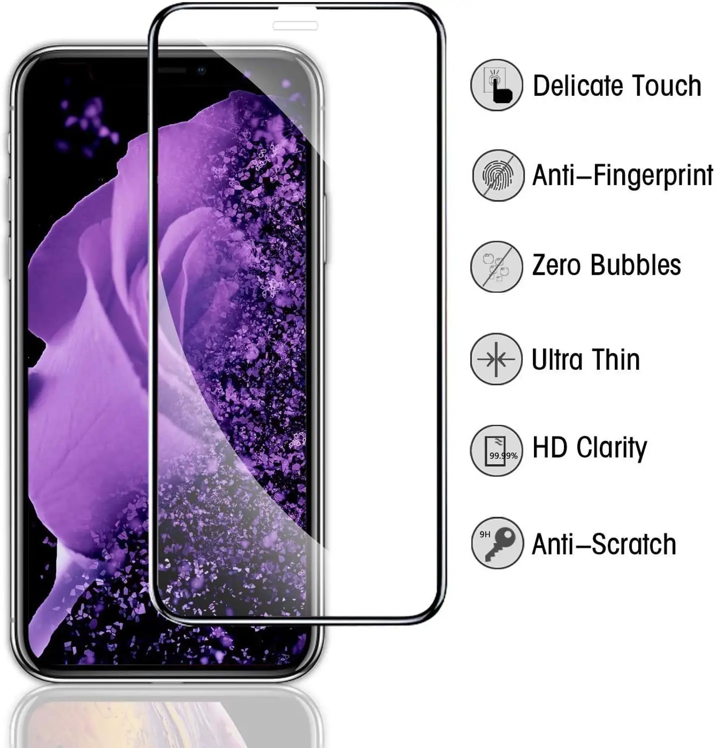 Защитная пленка для экрана с полным клеем 6D Apple iPhone Xs MAX 2019 защита от пятен