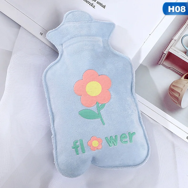 1PCS 350ml Hot Water Bag Cartoon Animals Plush Pocket Portable Hand Warmer Water Injection Hot Water Bottle