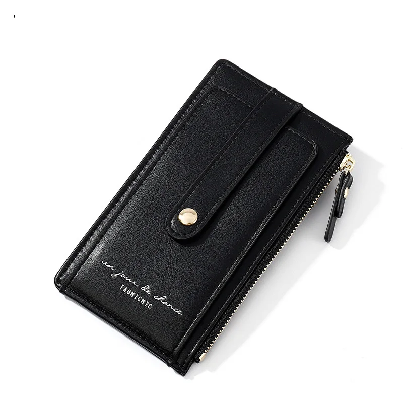 YIZHONG, кожаный Бизнес Id держатель для карт, кошелек для кредитных карт, для женщин, Travle, Rfid кошельки, дамская сумка для карт, на молнии, кошелек для монет - Цвет: black