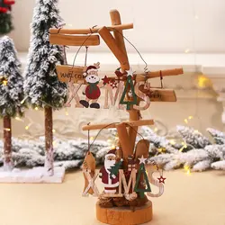 Деревянное Рождественское украшение подвеска-колокольчик с буквами креативный кулон новогодний Рождественский Декор Украшение на окно