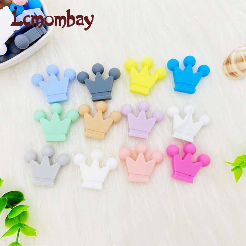 10pcs Food Grade Crown Silicone Beads Baby Teething Toys Silicone DIY Pacifier Chain Pendant Accessories Baby Teethers silicone teething toys silicone beads silicone teething beads