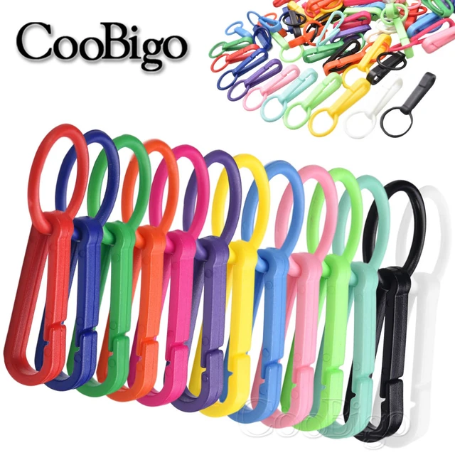 50pcs Colorful Keychain Plastic Buckles Snap Hook With O Ring For