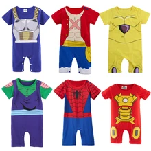 Комбинезон для маленьких мальчиков; милая Одежда для новорожденных с изображением Гоку; комбинезон с человеком-пауком для малышей; костюм Халка Тора; вечерние костюмы для костюмированной вечеринки