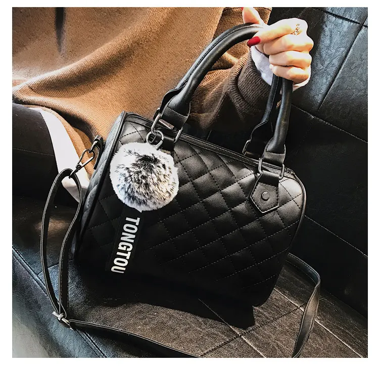 Ромбовидная решетка Женская Бостонская сумка модные сумки от известных дизайнеров женская сумка через плечо для дам праздничные дорожные сумки