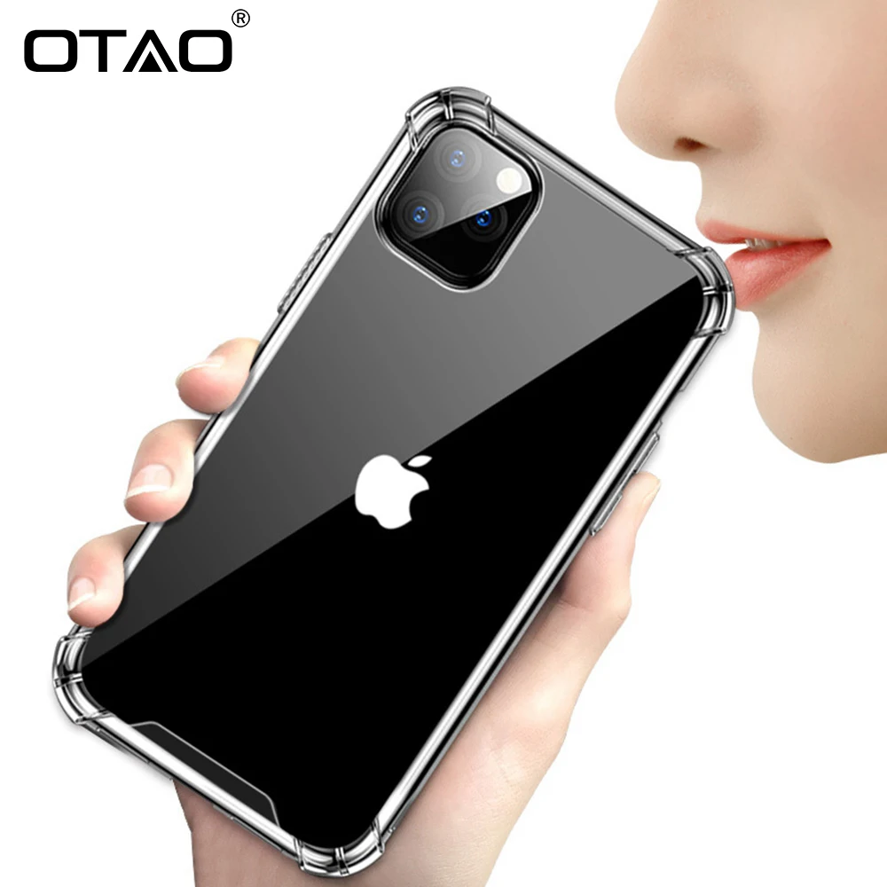 OTAO Airbag Shockproof Case For iPhone 11 Pro X XS Max Soft TPU Silicone Cover 6 6s 7 8 Plus XR Transparent | Мобильные телефоны и