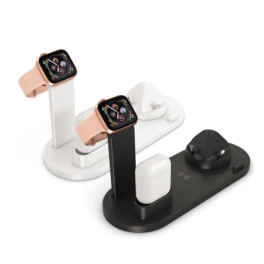 3 в 1 Qi 10 Вт для iphone xiaomi samsung для AirPods smartwatch USB type c Беспроводная Быстрая зарядка Индукционная зарядка док-станция