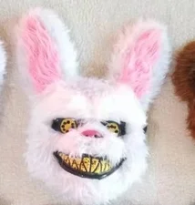 rabbit 1 New Halloween Masquerade Evil Bloody Rabbit Teddy Bear Cosplay Horror Mask For Kids Adults Easter Props Family Party Plush - Цвет: rabbit 1