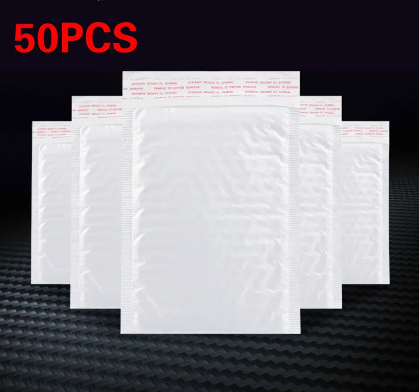 

50PCS/lot White Envelopes Bags Mailers Padded Shipping Envelope Mailing Plastic Bag Christmas Package Gift Holders 13*15CM