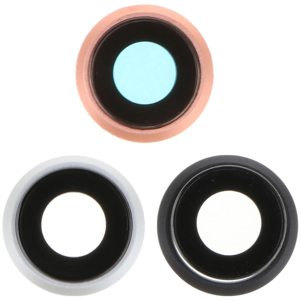 Phone Rear Camera Lens Cover Glass & Metal Frame Holder For IPhone 8