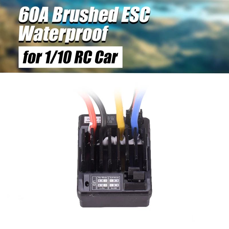 

AX-D60A 60A Brushed ESC Waterproof Speed Controller for 1/10 RC Car Off-road Truck Boat 2S LiPo 6-8S NiMh Battery