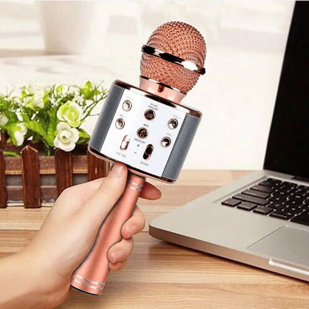 Professional WS-858 Handheld KTV Microphone Portable Wireless Karaoke Home Mic Speaker Player Microphones